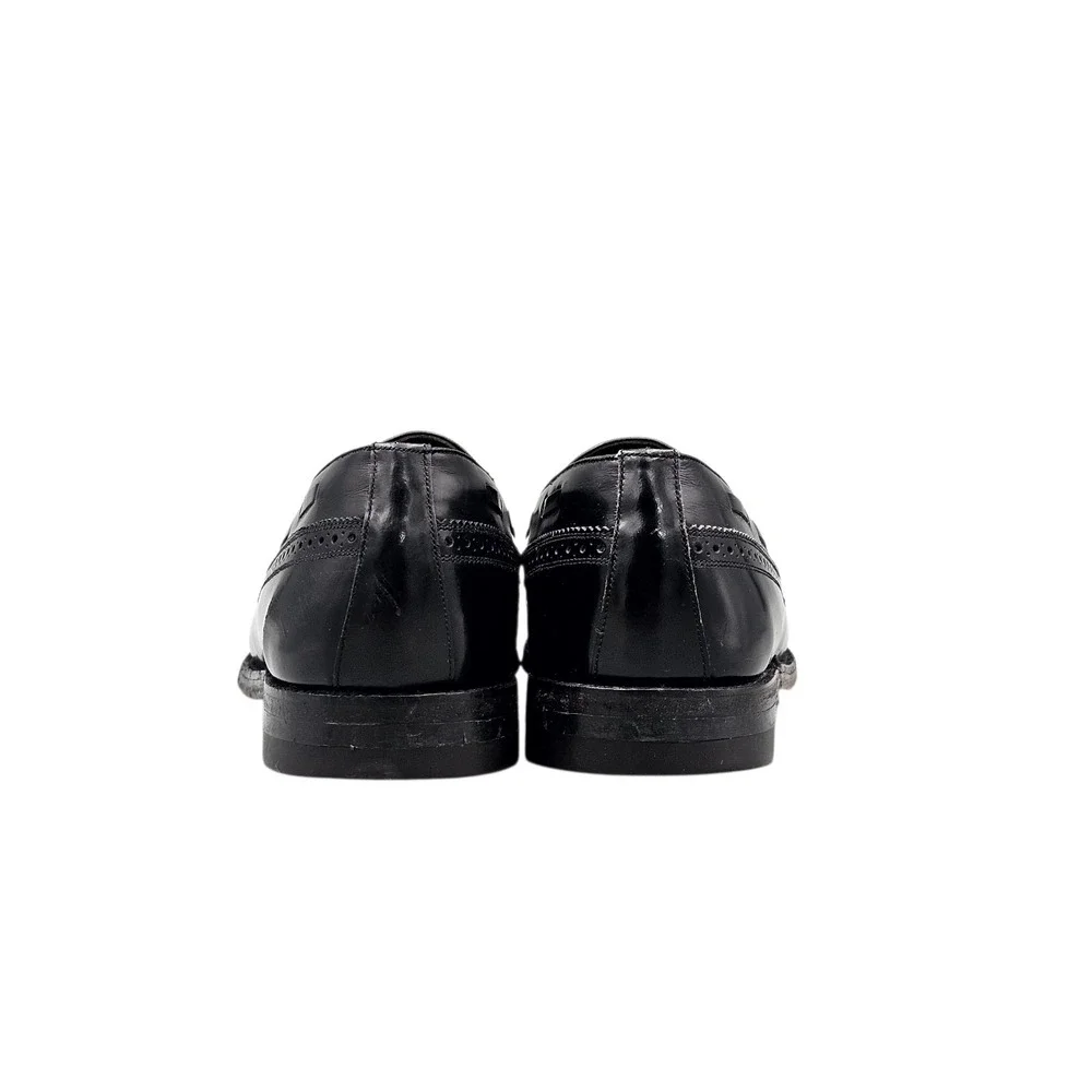 Florsheim Imperial Men's‎ Size 10 C VTG Black V Wing Tassell Loafers Dress Shoes